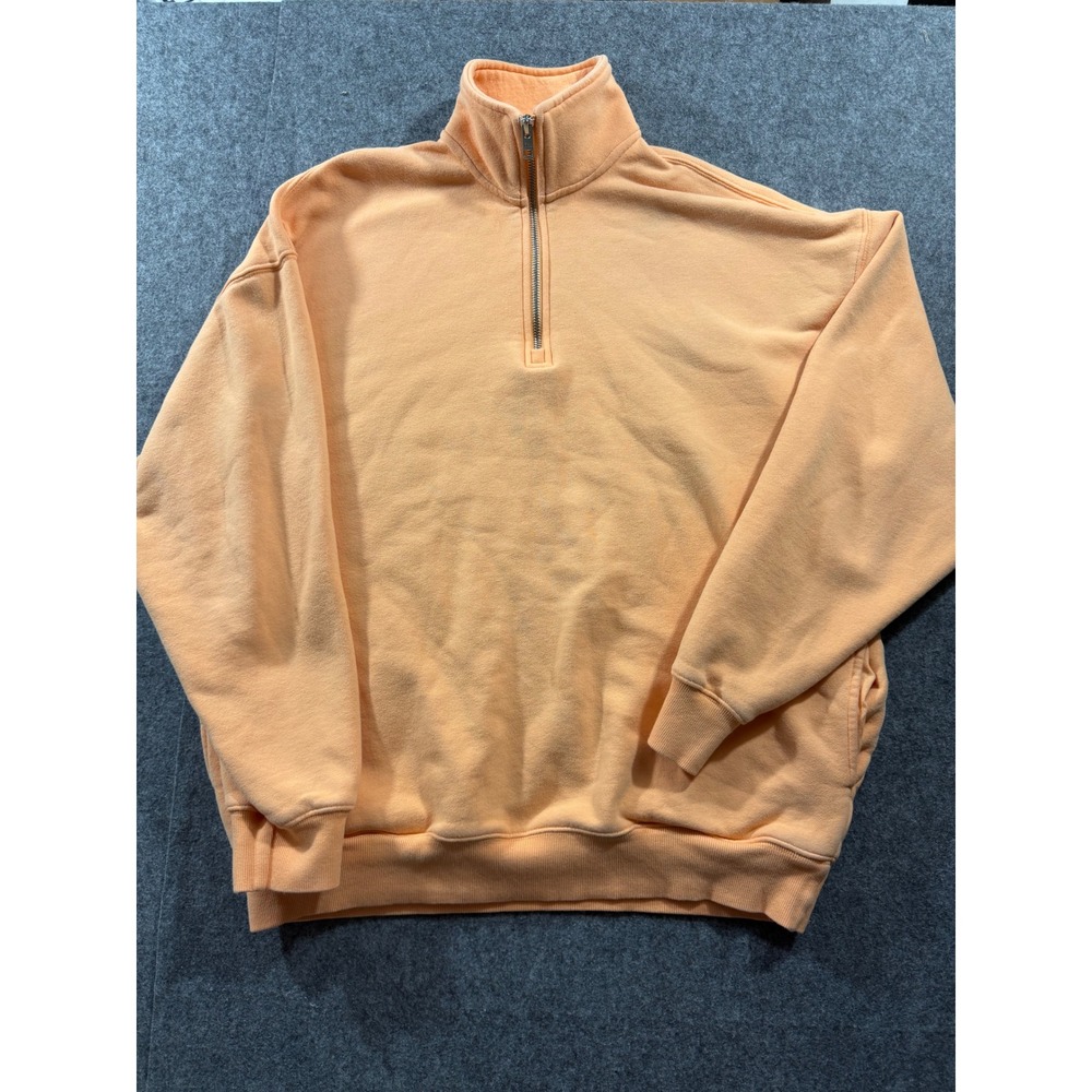 Tna Cozy Fleece Perfect Quarter Zip Sweatshirt Peach Orange Size 2 Oversized